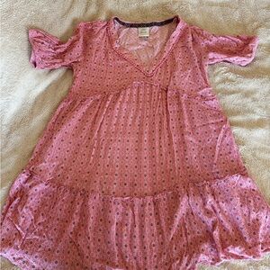 Knox Rose Pink Geometric V-Neck Dress